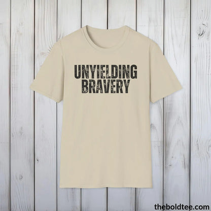 T-Shirt Sand / S UNYIELDING BRAVERY Military Tee - Strong & Versatile Cotton Crewneck T-Shirt - 9 Bold Colors