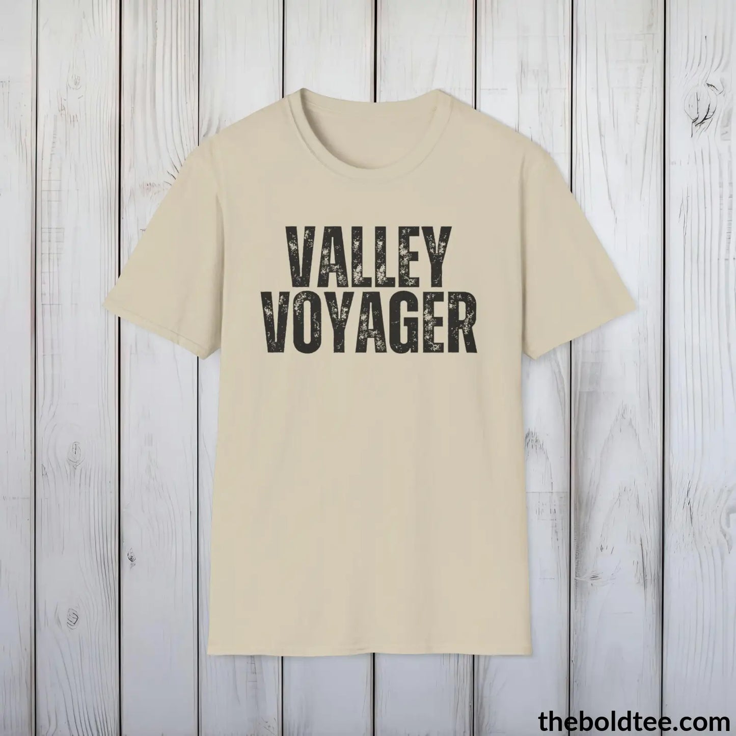 T-Shirt Sand / S VALLEY VOYAGER Hiking Tee - Sustainable & Soft Cotton Crewneck Unisex T-Shirt - 8 Trendy Colors