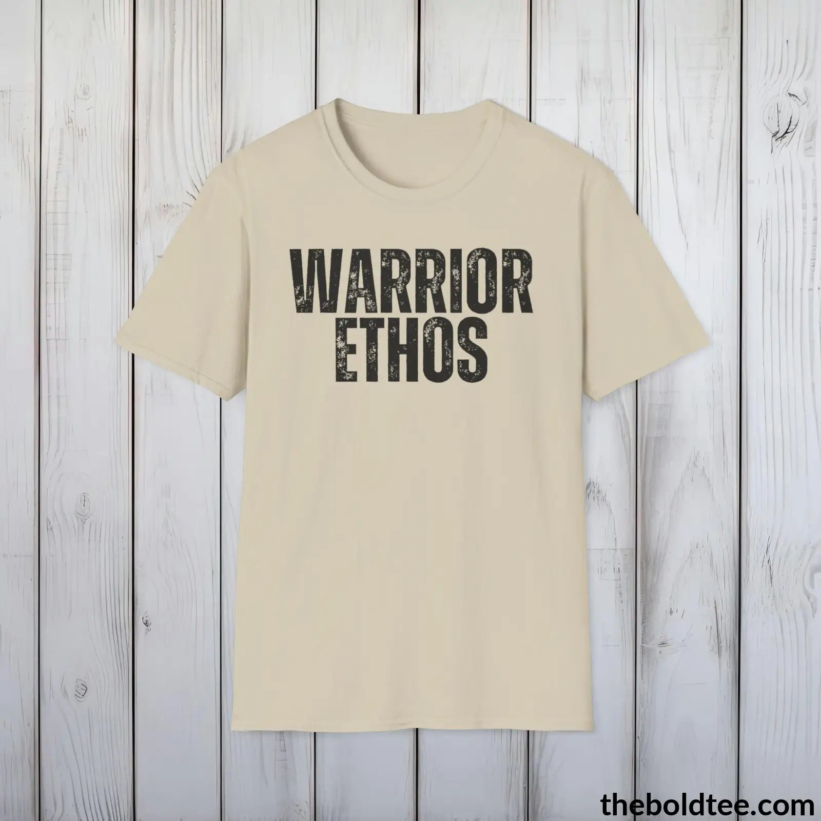 T-Shirt Sand / S WARRIOR ETHOS Military Tee - Strong & Versatile Cotton Crewneck T-Shirt - 9 Bold Colors