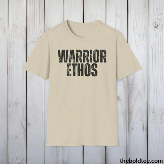 T-Shirt Sand / S WARRIOR ETHOS Military Tee - Strong & Versatile Cotton Crewneck T-Shirt - 9 Bold Colors