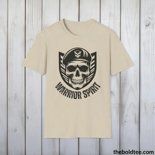 T-Shirt Sand / S WARRIOR SPIRIT Military Tee - Strong & Versatile Cotton Crewneck T-Shirt - 9 Bold Colors