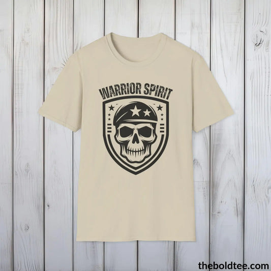 T-Shirt Sand / S WARRIOR SPIRIT Military Tee - Strong & Versatile Cotton Crewneck T-Shirt - 9 Bold Colors