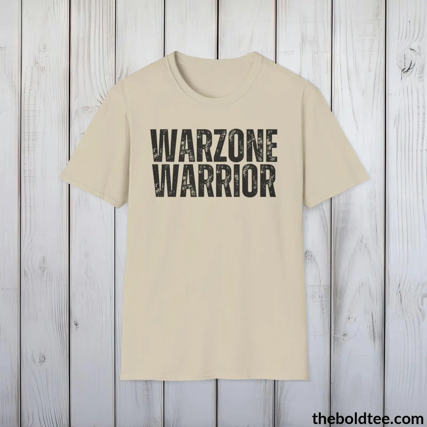 T-Shirt Sand / S WARZONE WARRIOR Military Tee - Strong & Versatile Cotton Crewneck T-Shirt - 9 Bold Colors