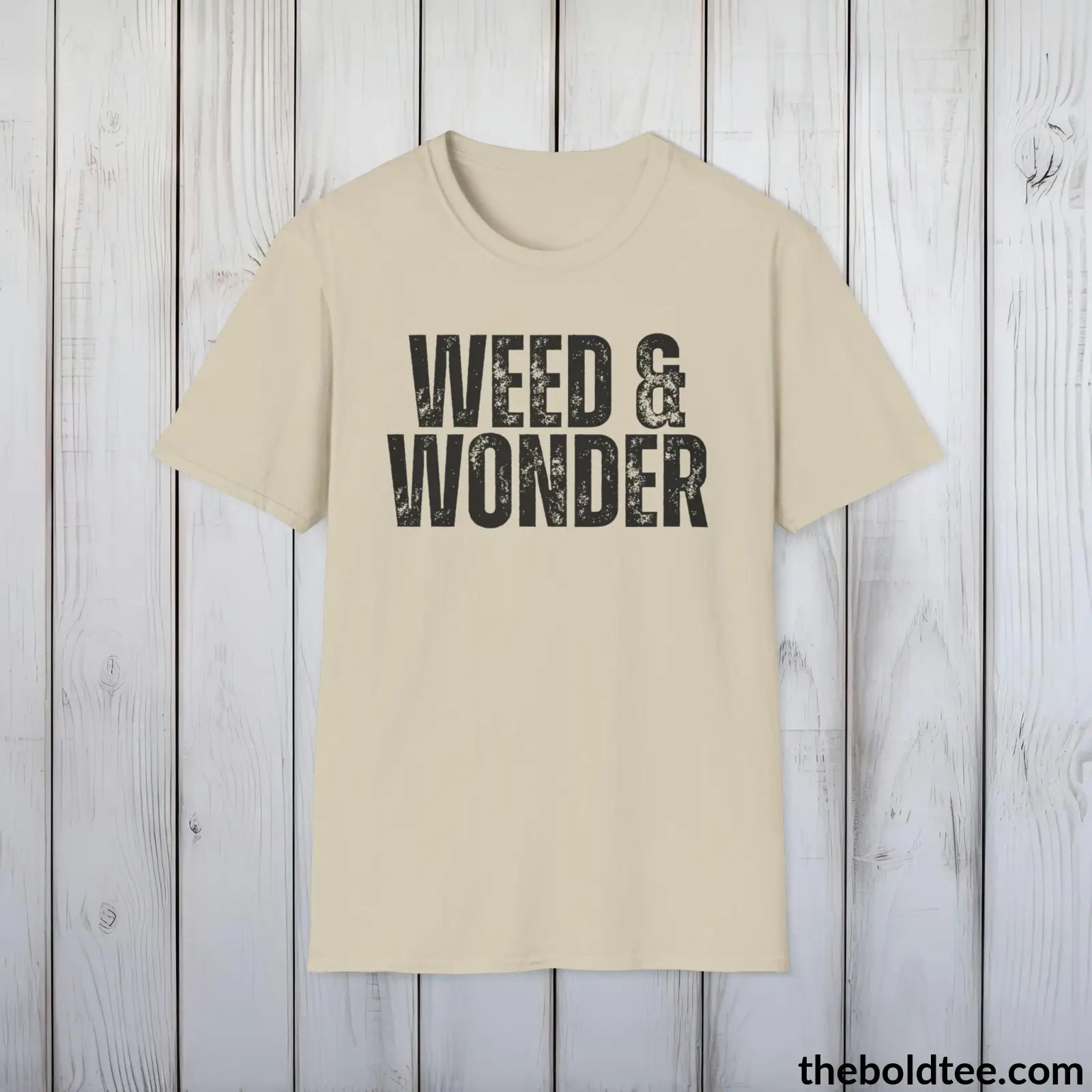 T-Shirt Sand / S WEED & WONDER Gardening Tee - Soft & Strong Cotton Crewneck Unisex T-Shirt - 8 Trendy Colors