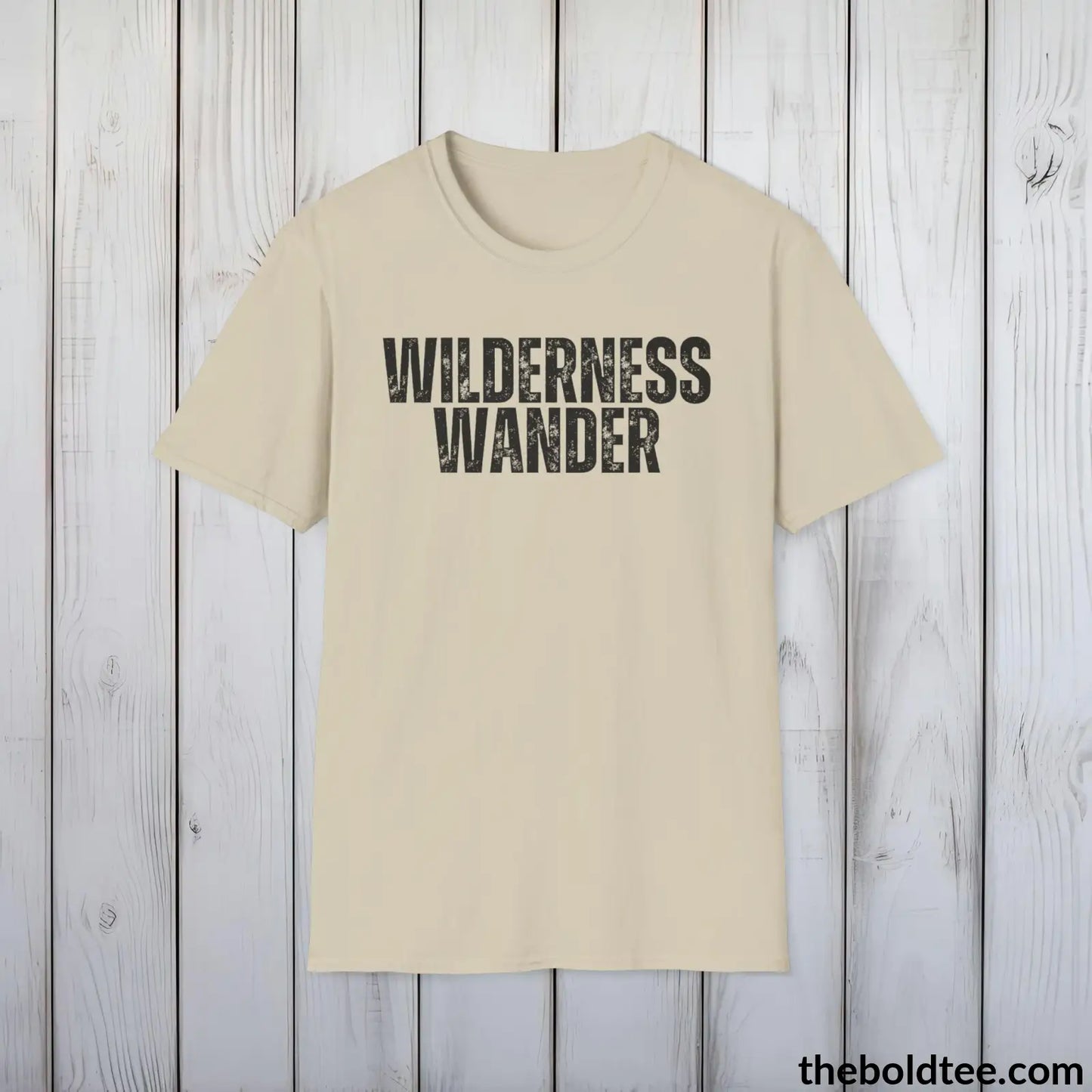 T-Shirt Sand / S WILDERNESS WANDERER Hiking Tee - Sustainable & Soft Cotton Crewneck Unisex T-Shirt - 8 Trendy Colors