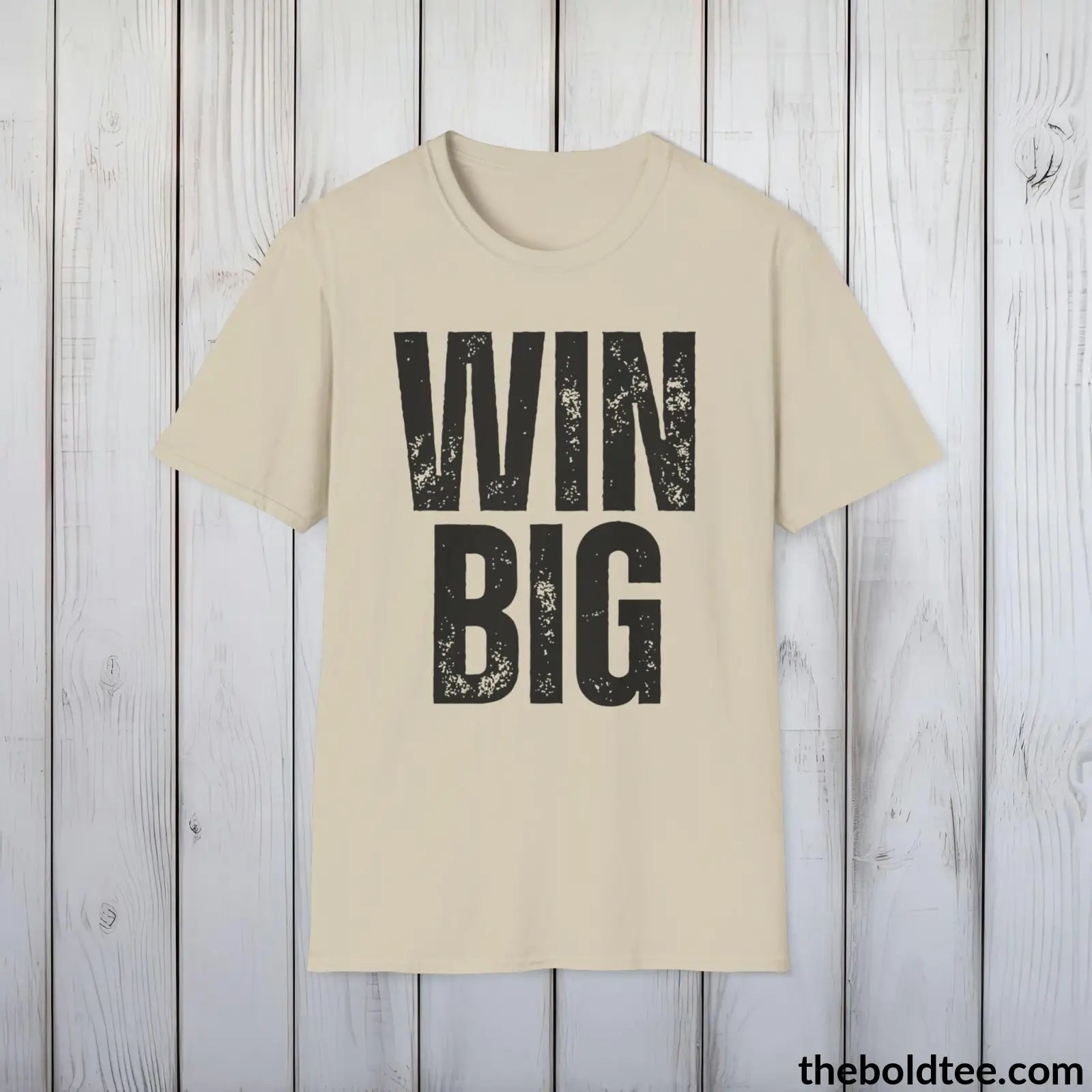 T-Shirt Sand / S WIN BIG Basketball Tee - Sustainable & Soft Cotton Crewneck Unisex T-Shirt - 9 Bold Colors