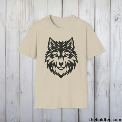 T-Shirt Sand / S Wolf Tee - Casual, Sustainable & Soft Cotton Crewneck Unisex T-Shirt - in 9 Bold Colors