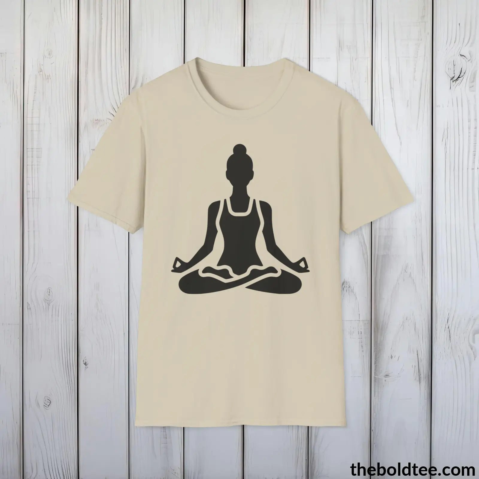 T-Shirt Sand / S Yoga Tee - Sustainable & Soft Cotton Crewneck Unisex T-Shirt - 9 Bold Colors