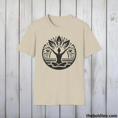 T-Shirt Sand / S Yoga Tee - Sustainable & Soft Cotton Crewneck Unisex T-Shirt - 9 Bold Colors