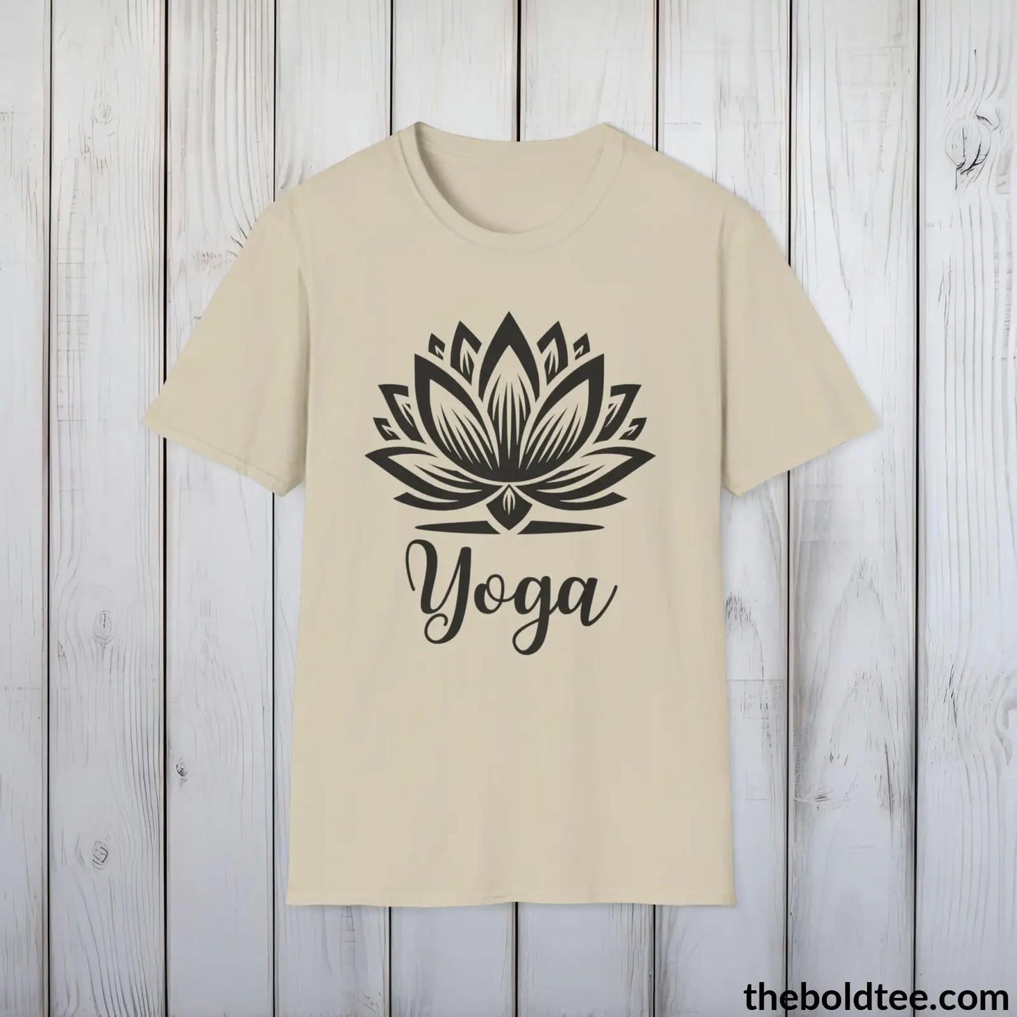 T-Shirt Sand / S Yoga Tee - Sustainable & Soft Cotton Crewneck Unisex T-Shirt - 9 Bold Colors