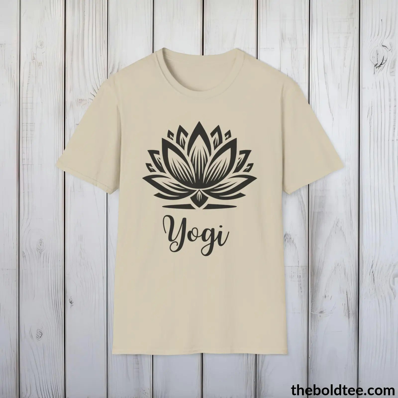 T-Shirt Sand / S Yogi Tee - Sustainable & Soft Cotton Crewneck Unisex T-Shirt - 9 Bold Colors