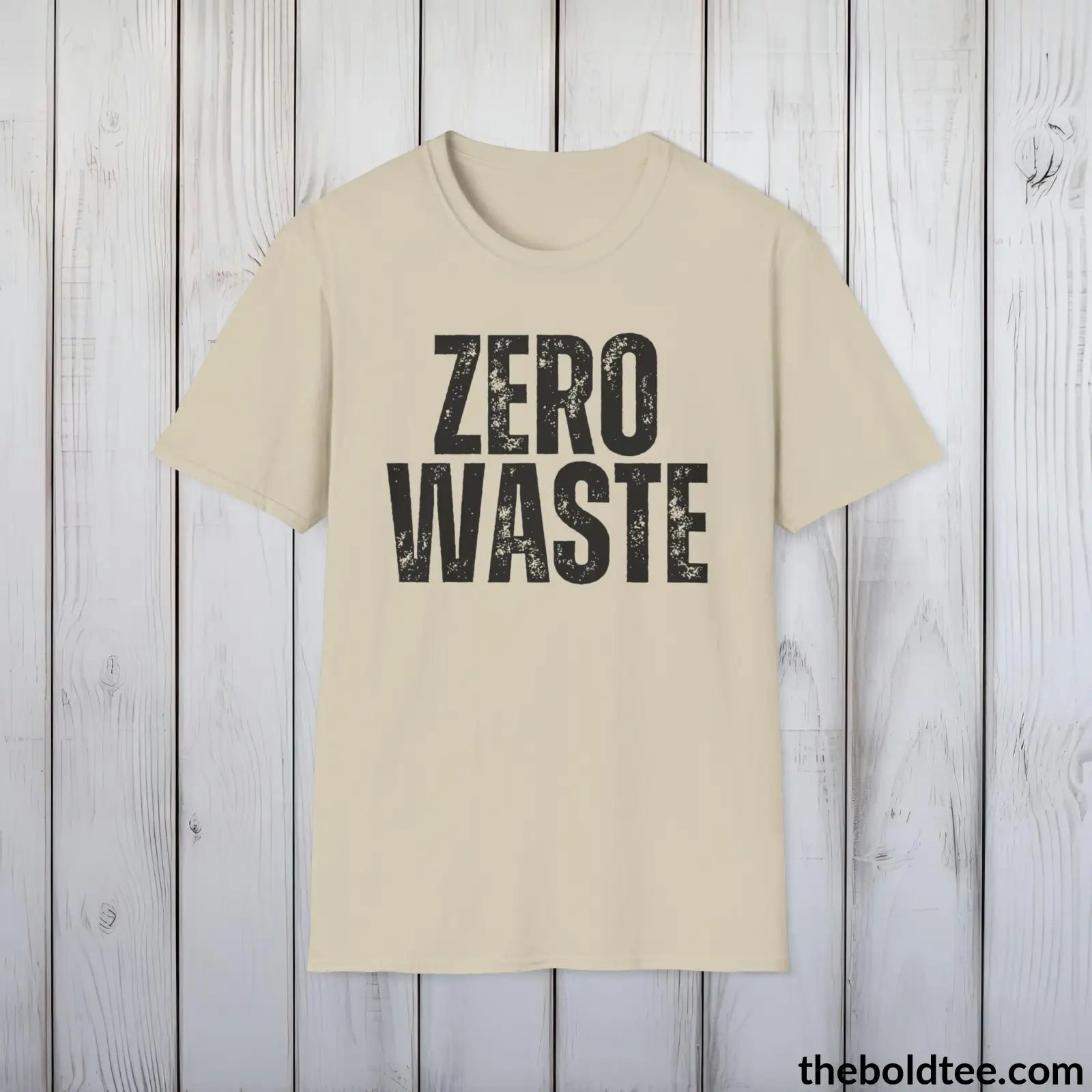 T-Shirt Sand / S ZERO WASTE Tee - Casual, Sustainable & Soft Cotton Crewneck Unisex T-Shirt - 9 Bold Colors