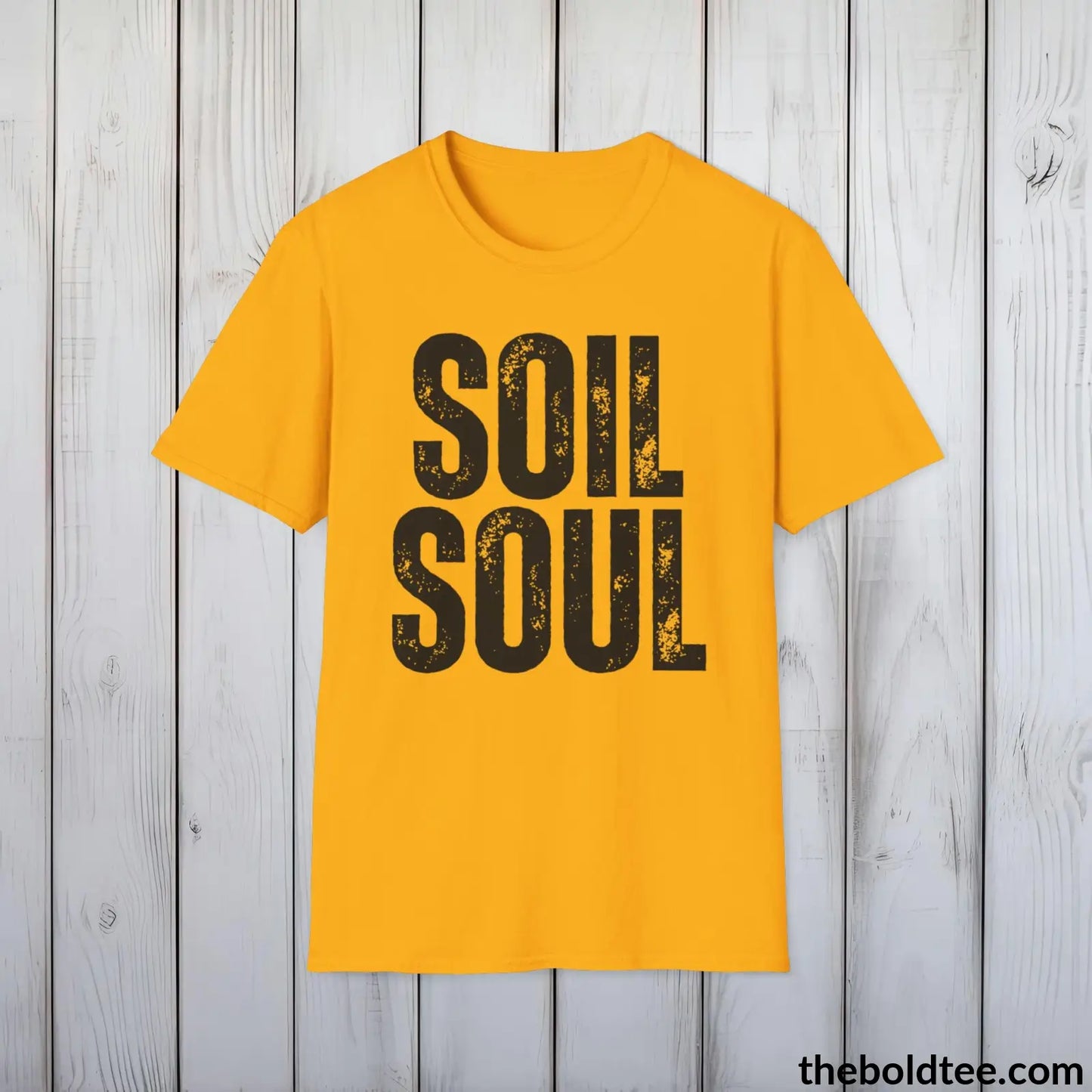 T-Shirt SOIL SOUL Gardening Tee - Soft & Strong Cotton Crewneck Unisex T-Shirt - 8 Trendy Colors