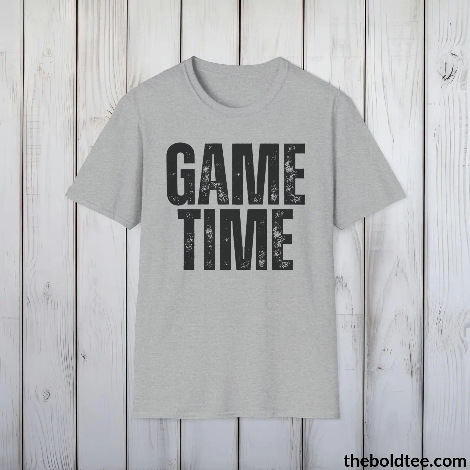 T-Shirt Sport Grey / S GAME TIME Basketball Tee - Sustainable & Soft Cotton Crewneck Unisex T-Shirt - 9 Bold Colors