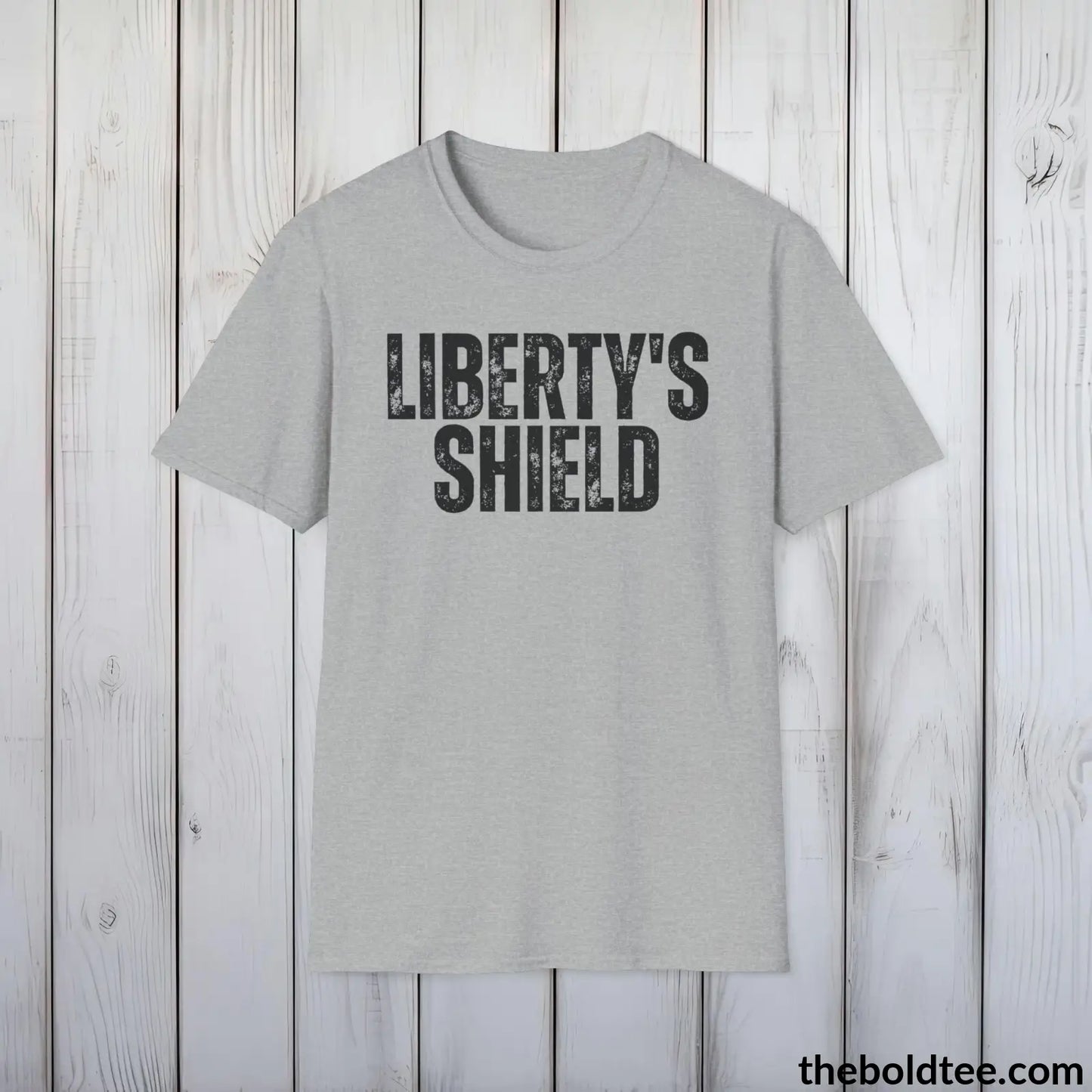 T-Shirt Sport Grey / S LIBERTY'S SHIELD Military Tee - Strong & Versatile Cotton Crewneck T-Shirt - 9 Bold Colors