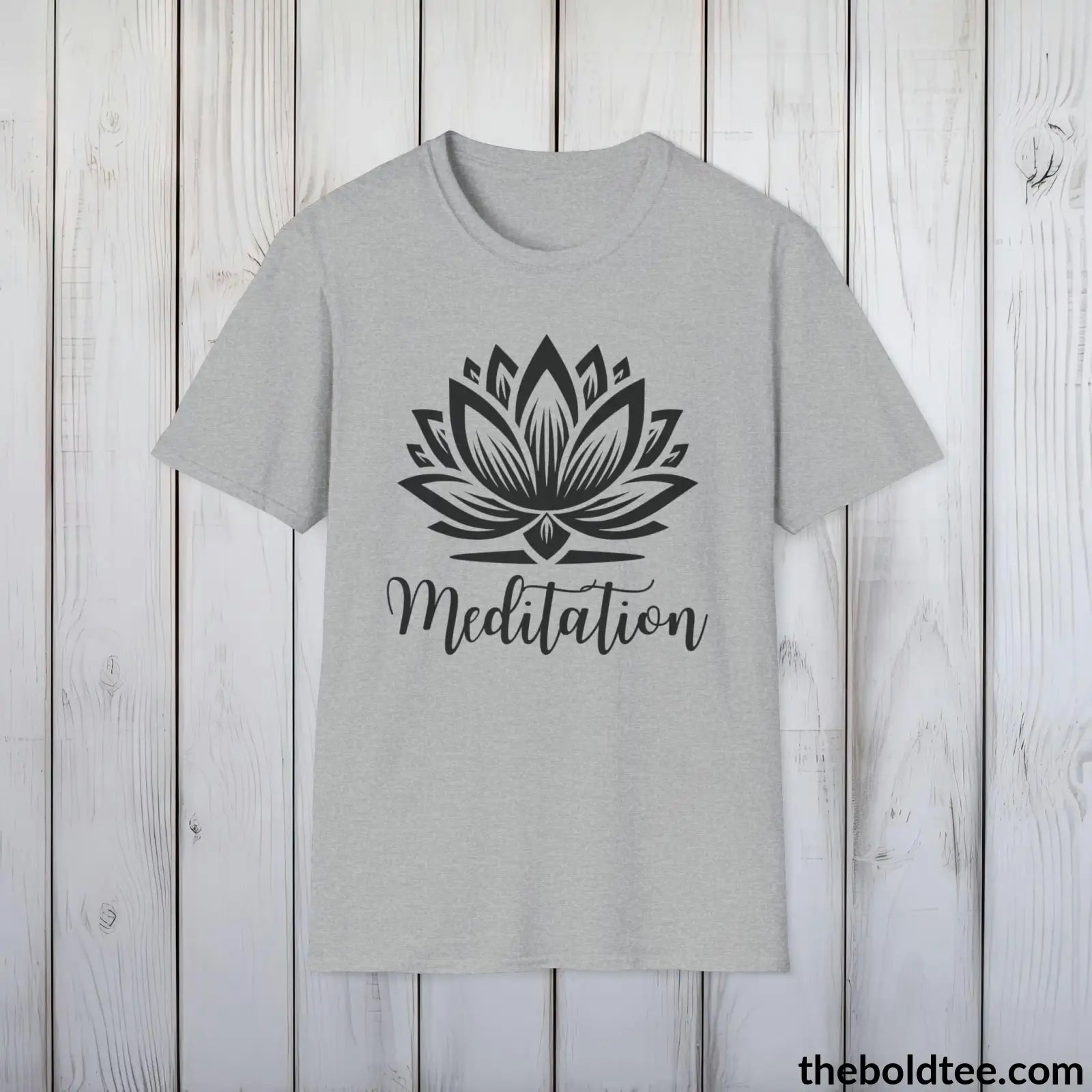 T-Shirt Sport Grey / S Meditation Yoga Tee - Sustainable & Soft Cotton Crewneck Unisex T-Shirt - 9 Bold Colors