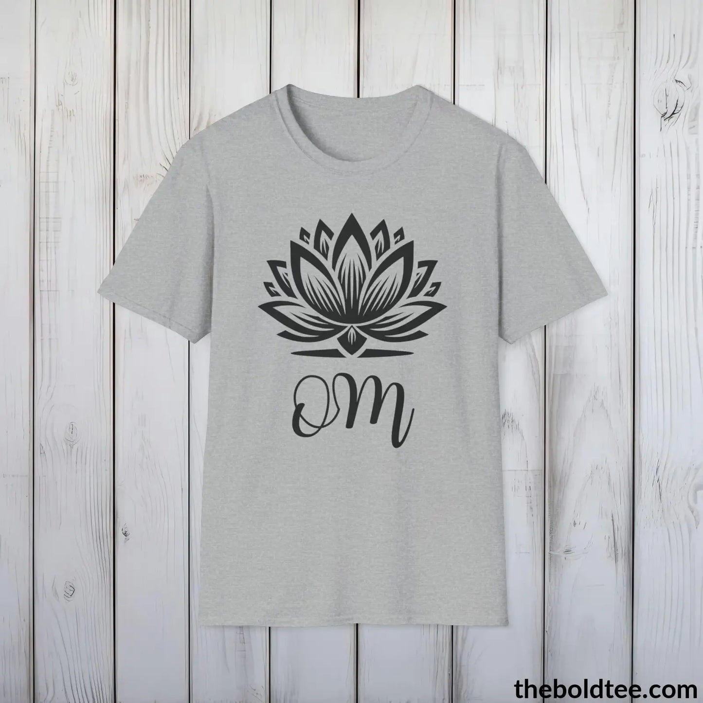 T-Shirt Sport Grey / S OM Yoga Tee - Sustainable & Soft Cotton Crewneck Unisex T-Shirt - 9 Bold Colors