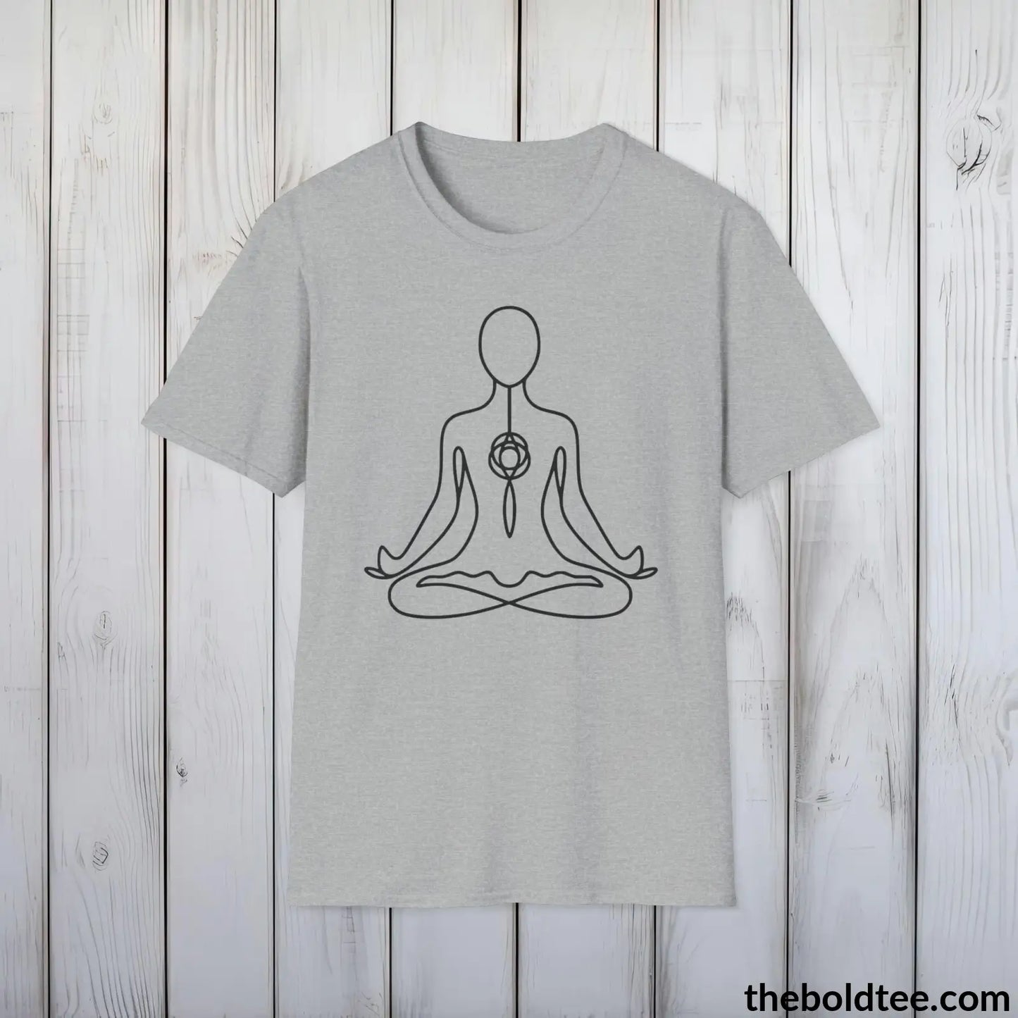 T-Shirt Sport Grey / S Peaceful Yoga Tee - Sustainable & Soft Cotton Crewneck Unisex T-Shirt - 8 Serene Colors