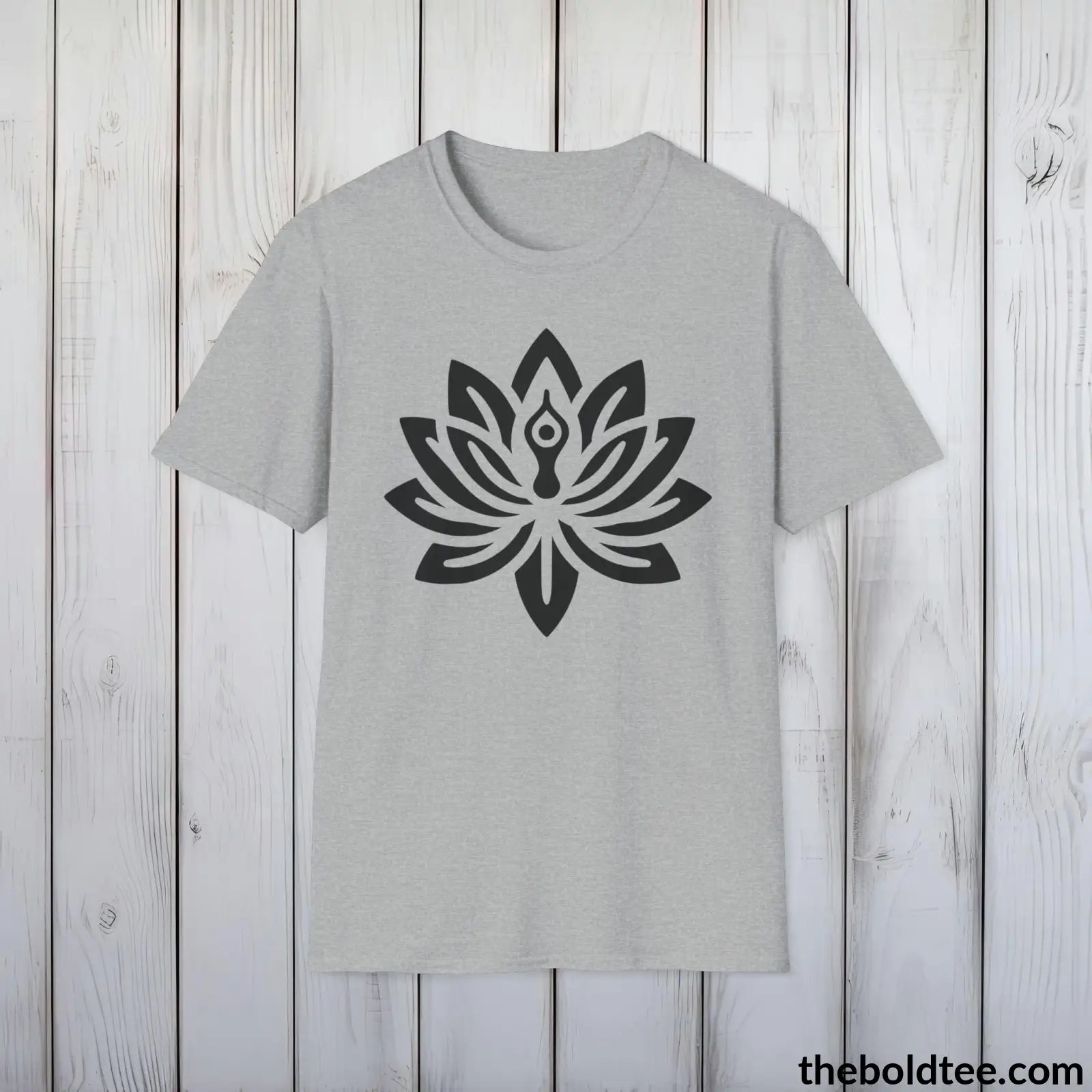 T-Shirt Sport Grey / S Peaceful Yoga Tee - Sustainable & Soft Cotton Crewneck Unisex T-Shirt - 8 Serene Colors