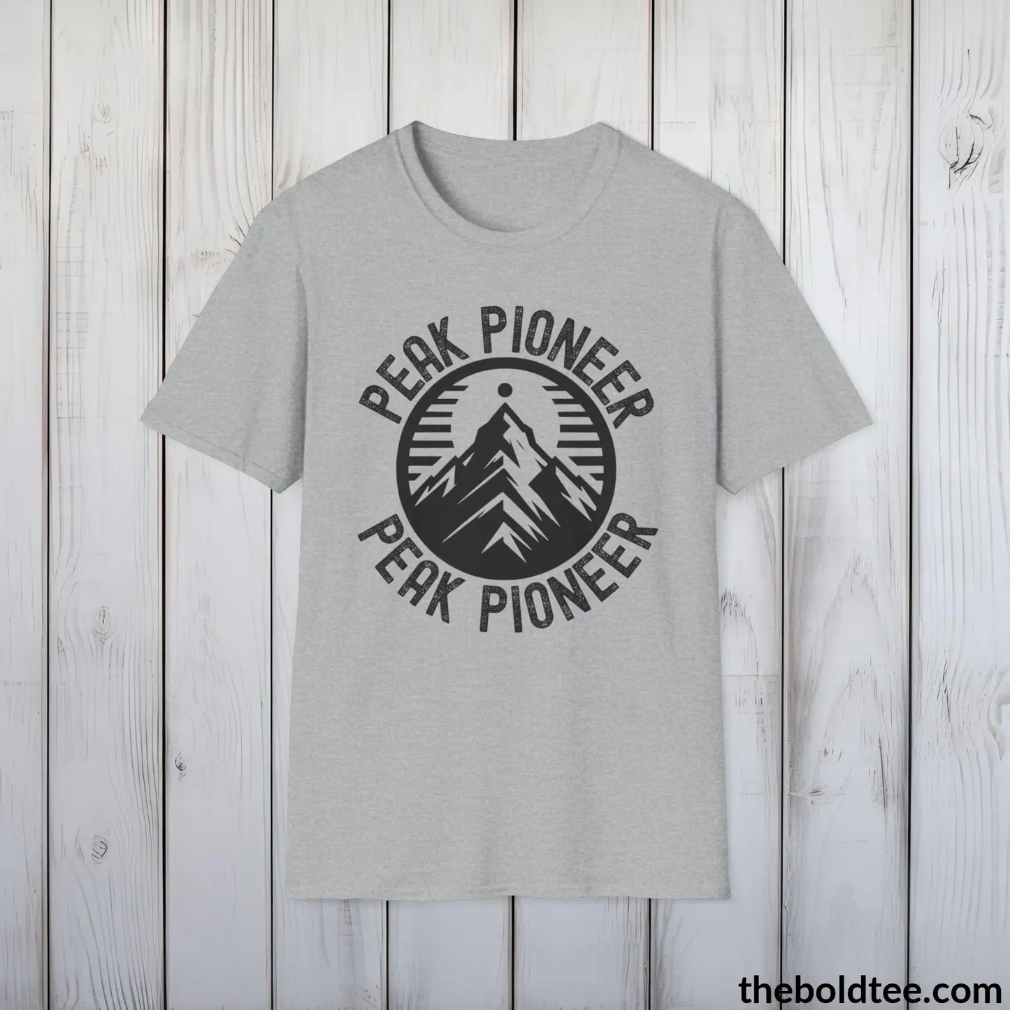 T-Shirt Sport Grey / S PEAK PIONEER Hiking Tee - Sustainable & Soft Cotton Crewneck Unisex T-Shirt - 8 Trendy Colors