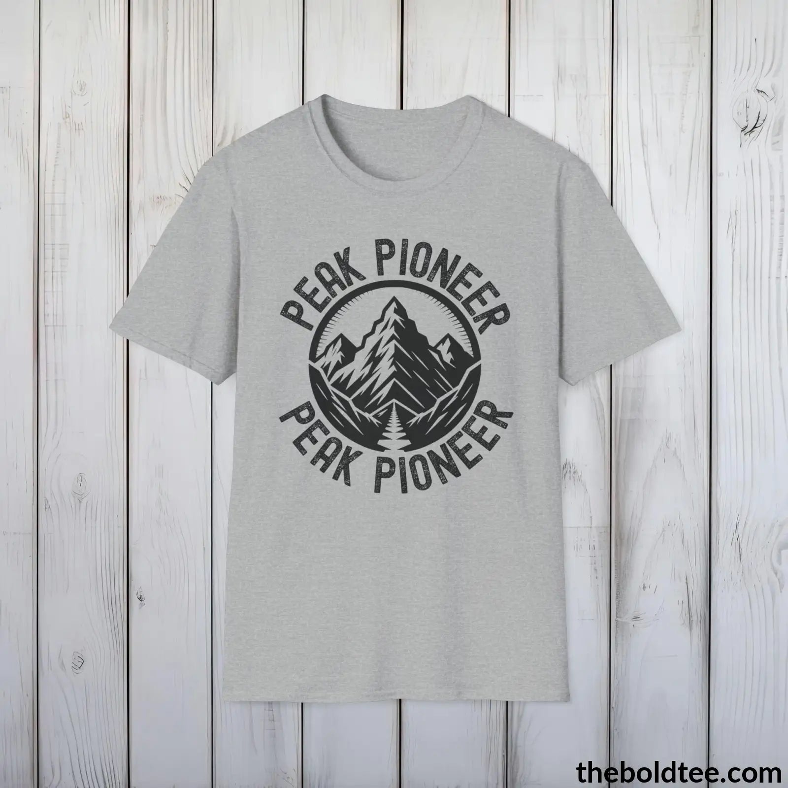 T-Shirt Sport Grey / S PEAK PIONEER Hiking Tee - Sustainable & Soft Cotton Crewneck Unisex T-Shirt - 8 Trendy Colors