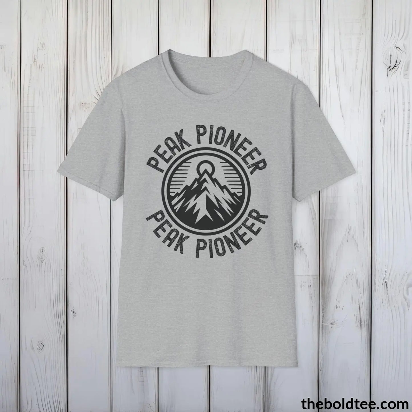 T-Shirt Sport Grey / S PEAK PIONEER Hiking Tee - Sustainable & Soft Cotton Crewneck Unisex T-Shirt - 8 Trendy Colors