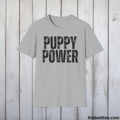 T-Shirt Sport Grey / S PUPPY POWER Tee - Sustainable & Soft Cotton Crewneck Unisex T-Shirt - 9 Bold Colors