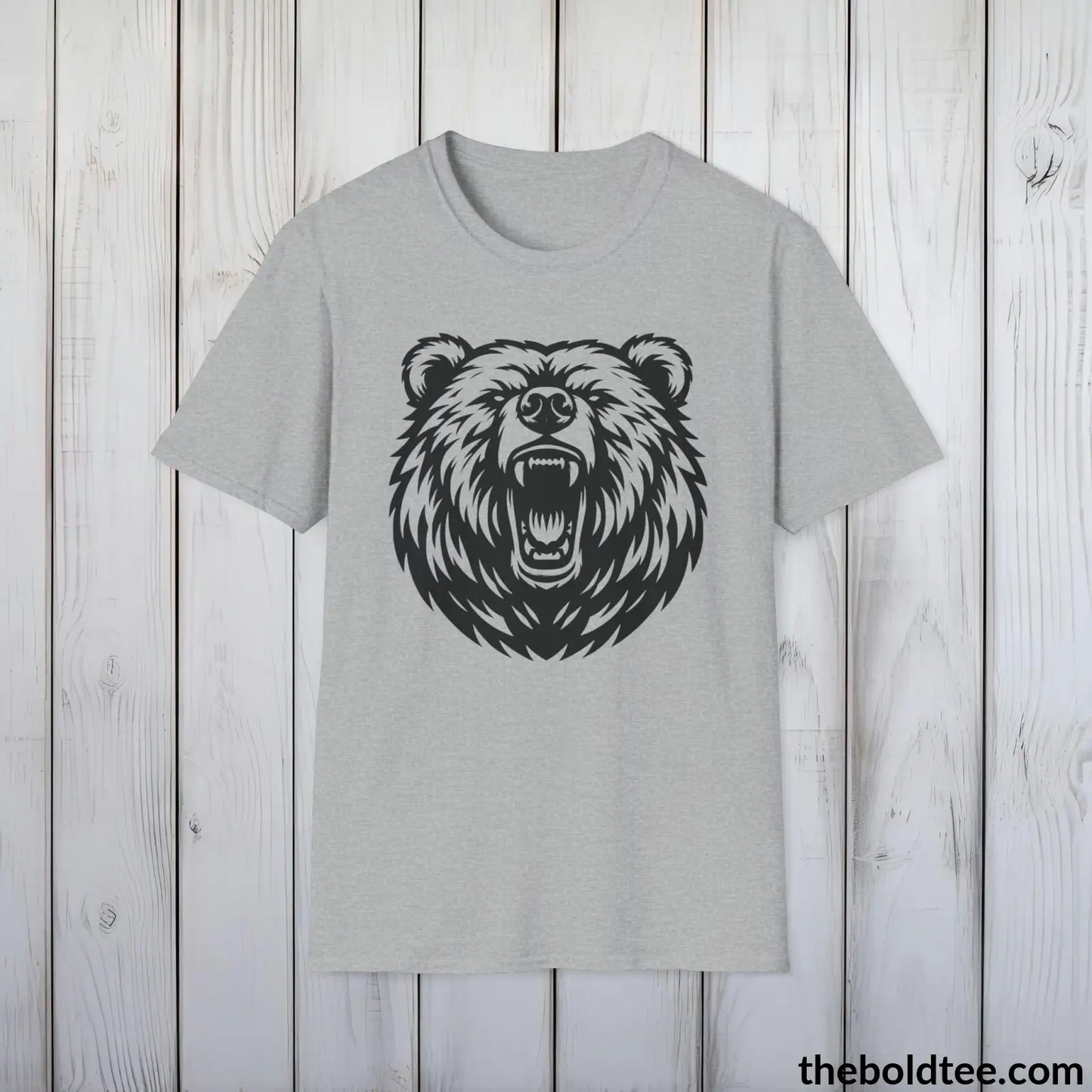 T-Shirt Sport Grey / S Roaring Bear Tee - Bold Urban Cotton T-Shirt - 9 Bright Colors Available