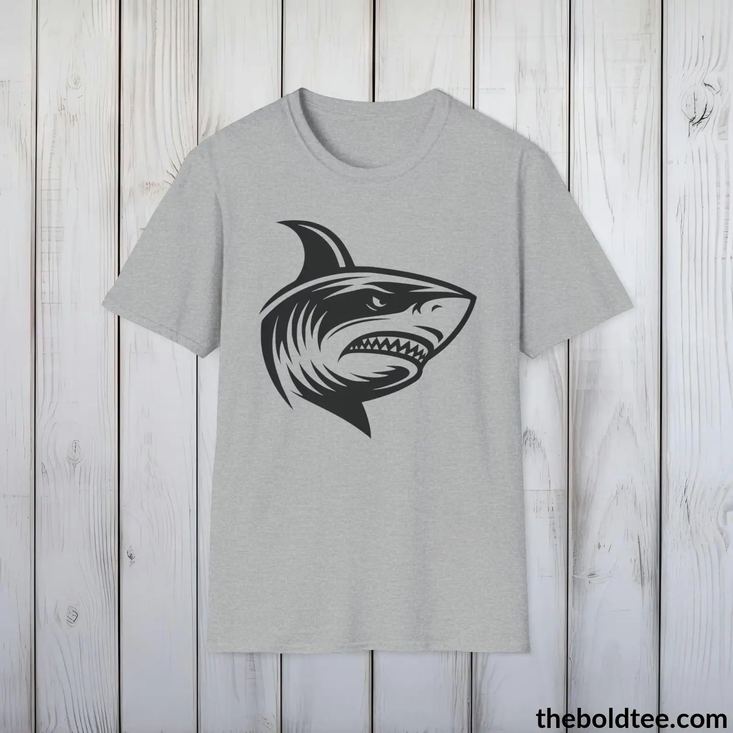 T-Shirt Sport Grey / S Shark Tee - Casual, Sustainable & Soft Cotton Crewneck Unisex T-Shirt - in 9 Bold Colors