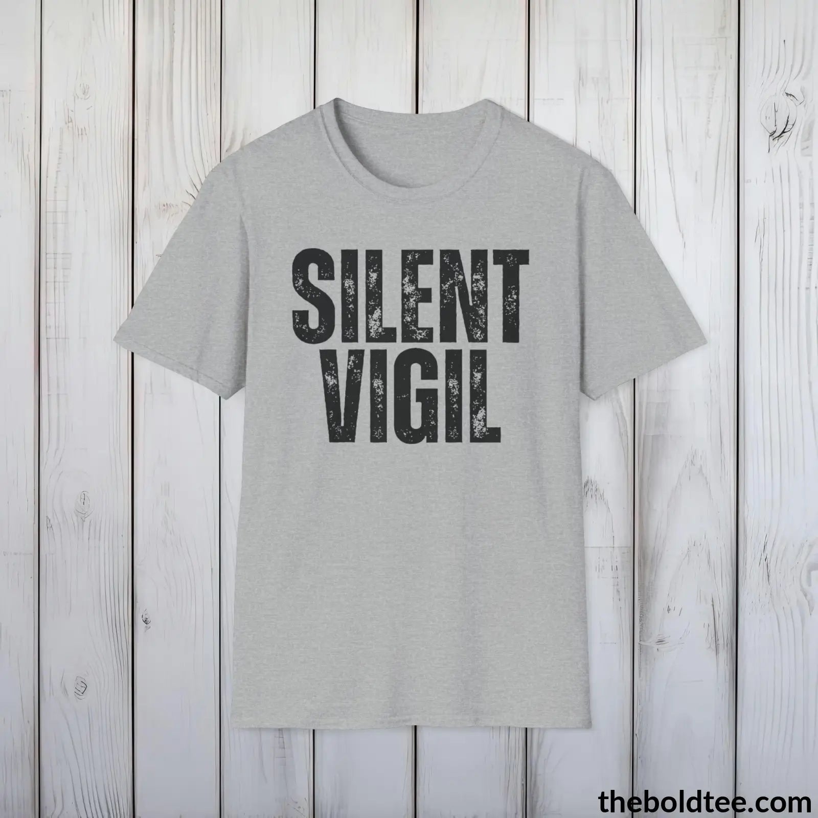 T-Shirt Sport Grey / S SILENT VIGIL Military Tee - Strong & Versatile Cotton Crewneck T-Shirt - 9 Bold Colors