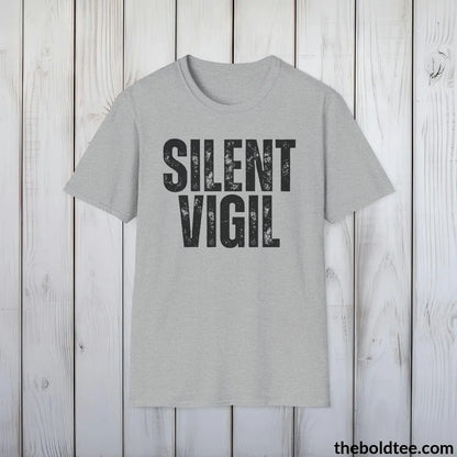 T-Shirt Sport Grey / S SILENT VIGIL Military Tee - Strong & Versatile Cotton Crewneck T-Shirt - 9 Bold Colors