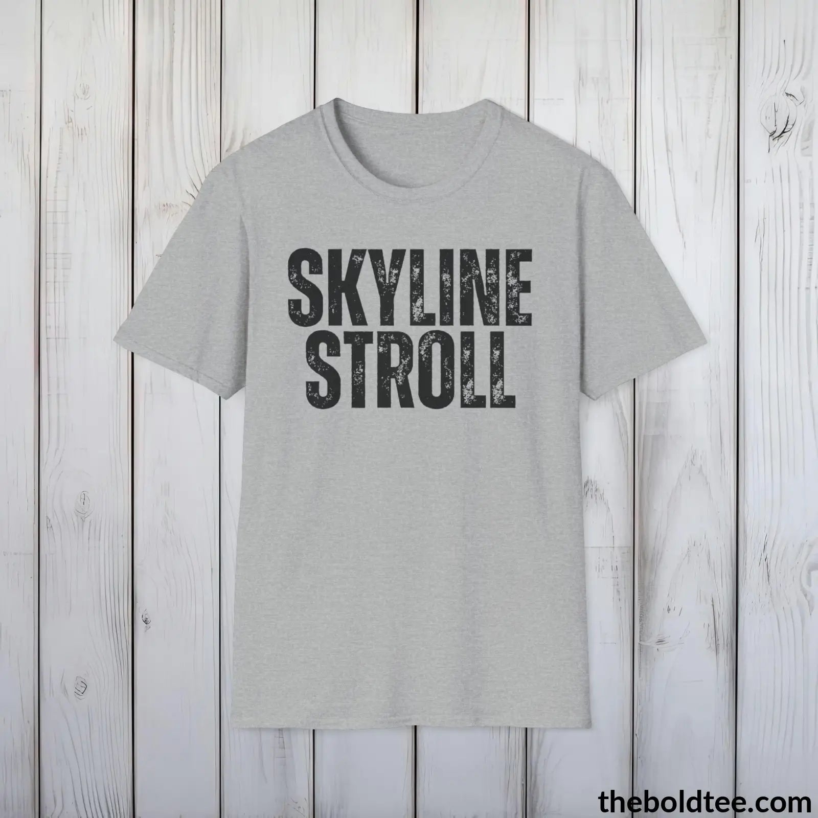 T-Shirt Sport Grey / S SKYLINE STROLL Hiking Tee - Sustainable & Soft Cotton Crewneck Unisex T-Shirt - 8 Trendy Colors