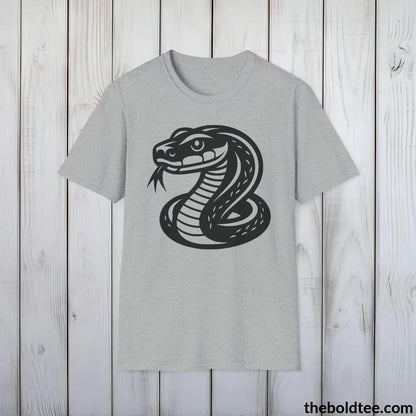 T-Shirt Sport Grey / S Snake Tee - Casual, Sustainable & Soft Cotton Crewneck Unisex T-Shirt - in 9 Bold Colors