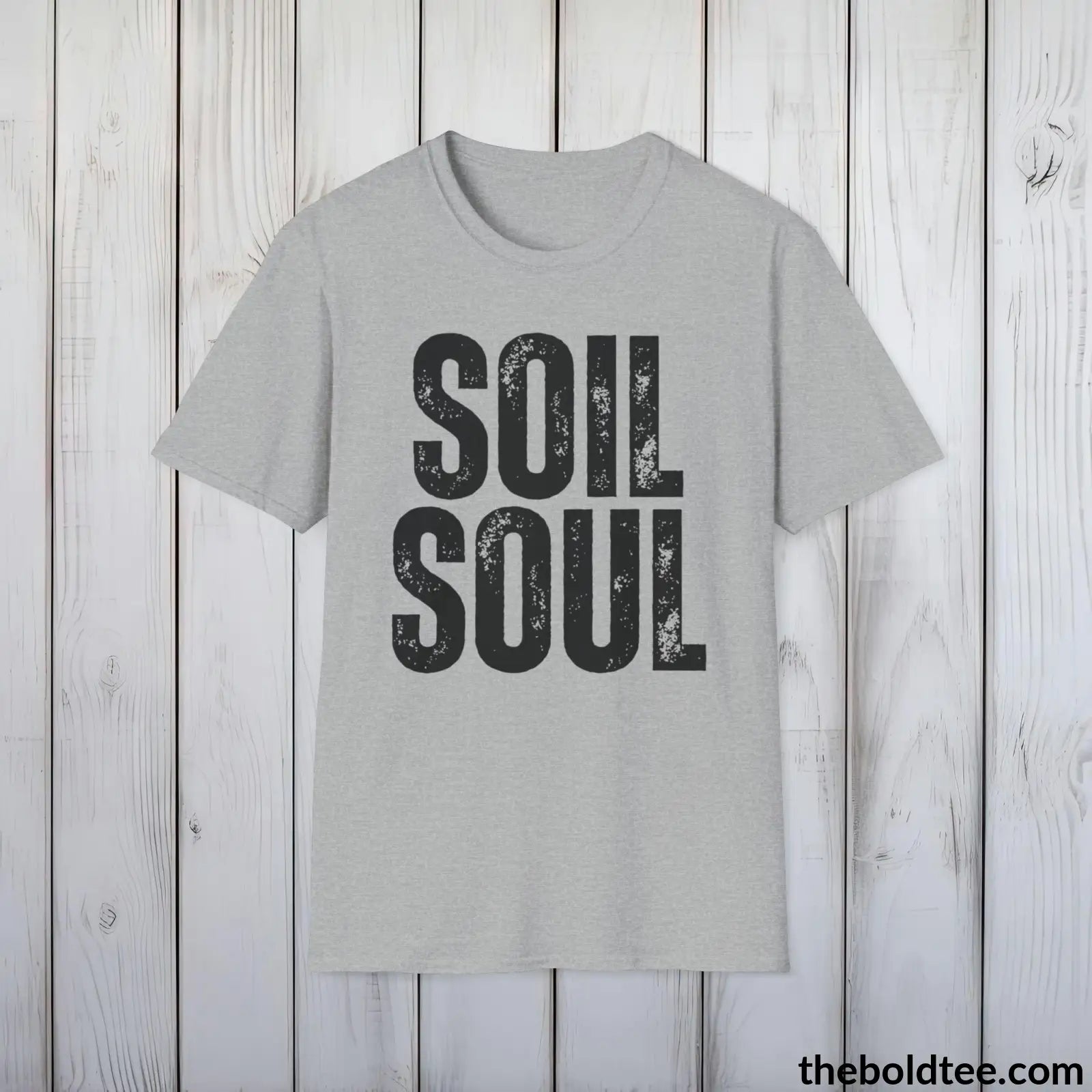 T-Shirt Sport Grey / S SOIL SOUL Gardening Tee - Soft & Strong Cotton Crewneck Unisex T-Shirt - 8 Trendy Colors