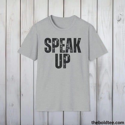 T-Shirt Sport Grey / S SPEAK UP Mental Health Awareness Tee - Soft Cotton Crewneck Unisex T-Shirt - 8 Trendy Colors