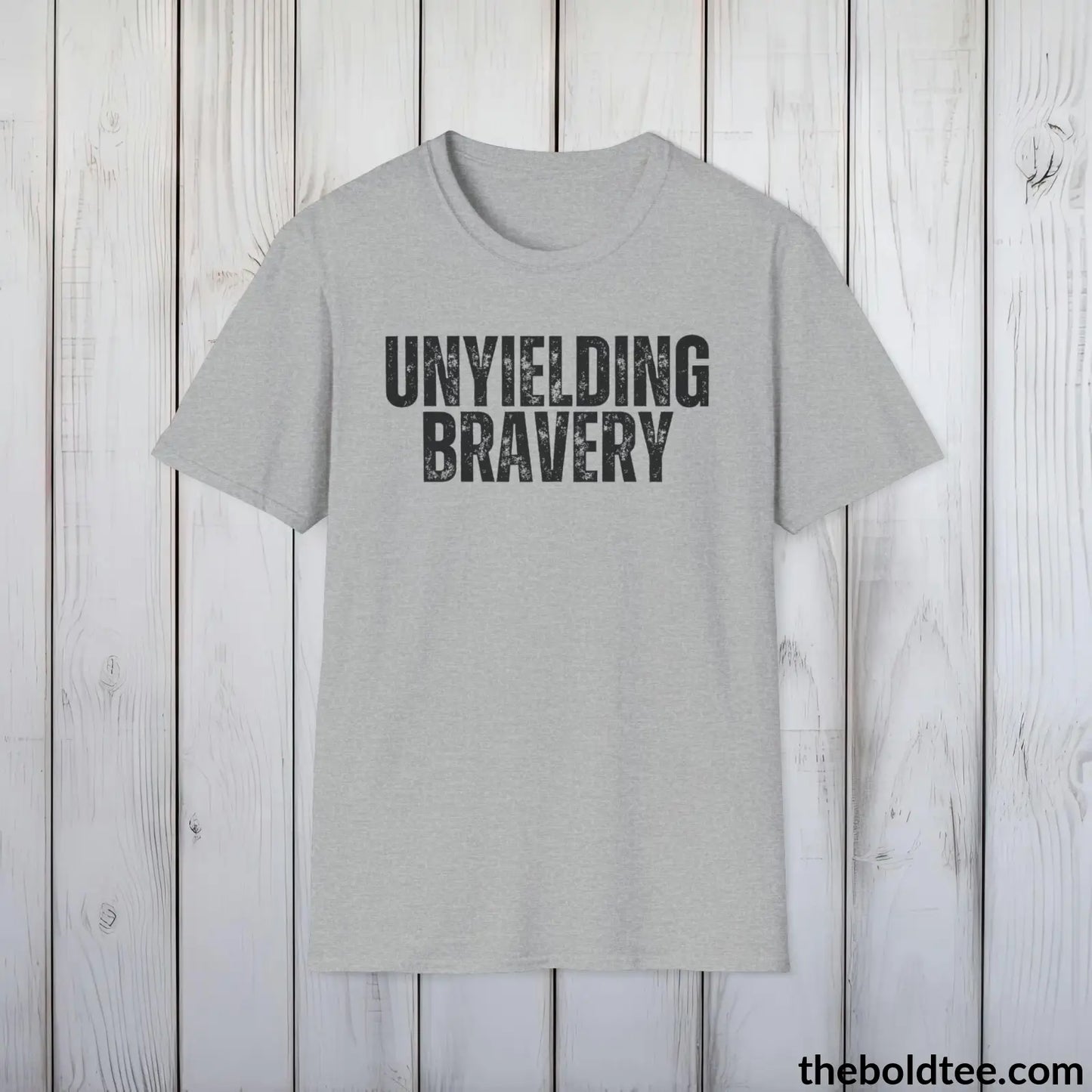 T-Shirt Sport Grey / S UNYIELDING BRAVERY Military Tee - Strong & Versatile Cotton Crewneck T-Shirt - 9 Bold Colors