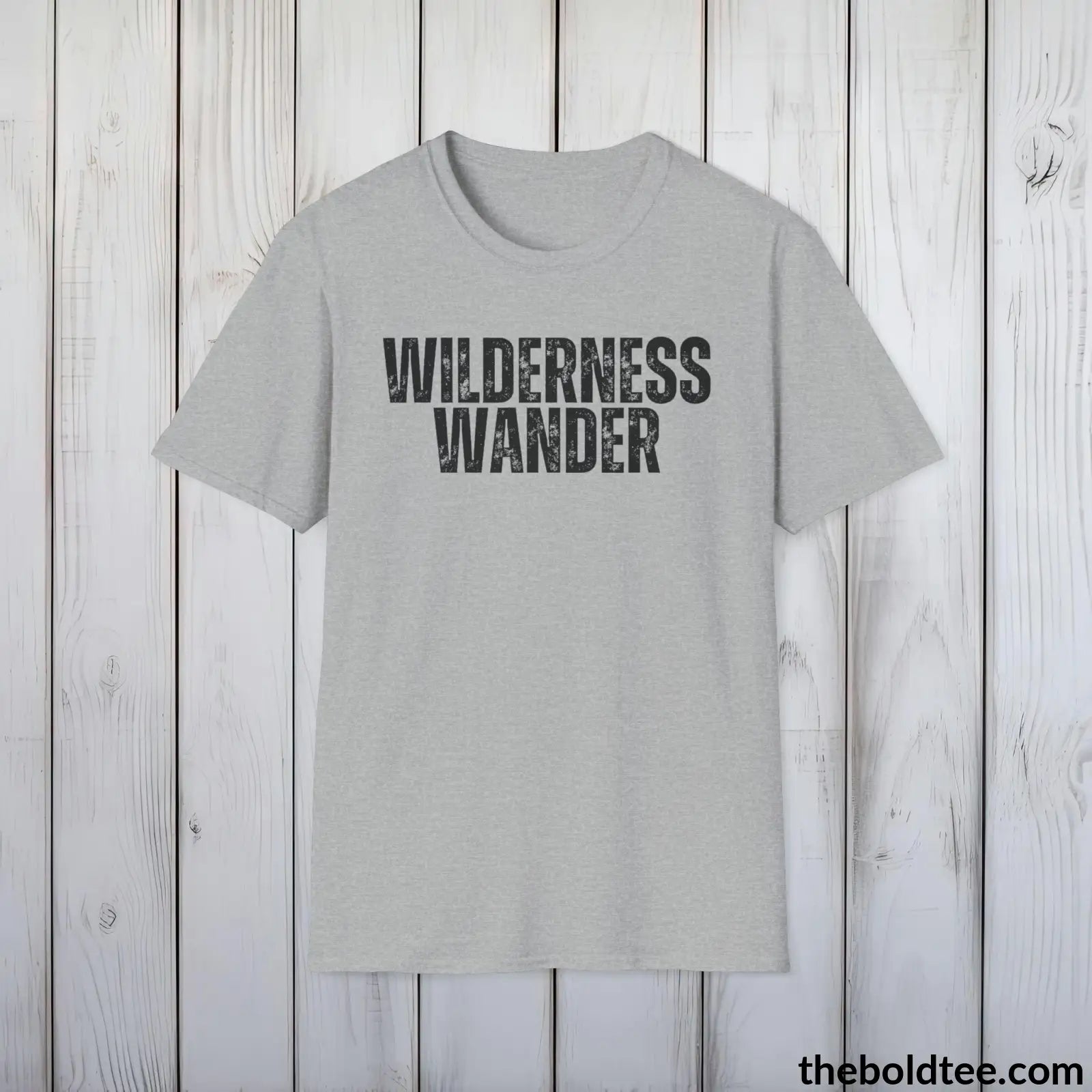 T-Shirt Sport Grey / S WILDERNESS WANDERER Hiking Tee - Sustainable & Soft Cotton Crewneck Unisex T-Shirt - 8 Trendy Colors