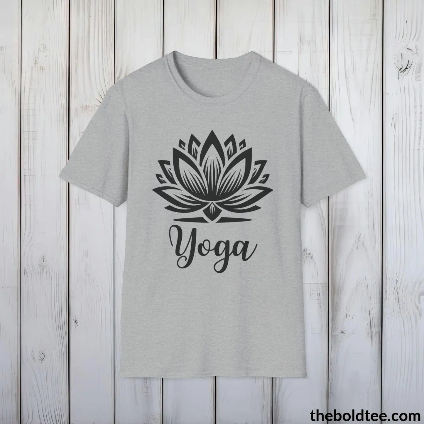 T-Shirt Sport Grey / S Yoga Tee - Sustainable & Soft Cotton Crewneck Unisex T-Shirt - 9 Bold Colors