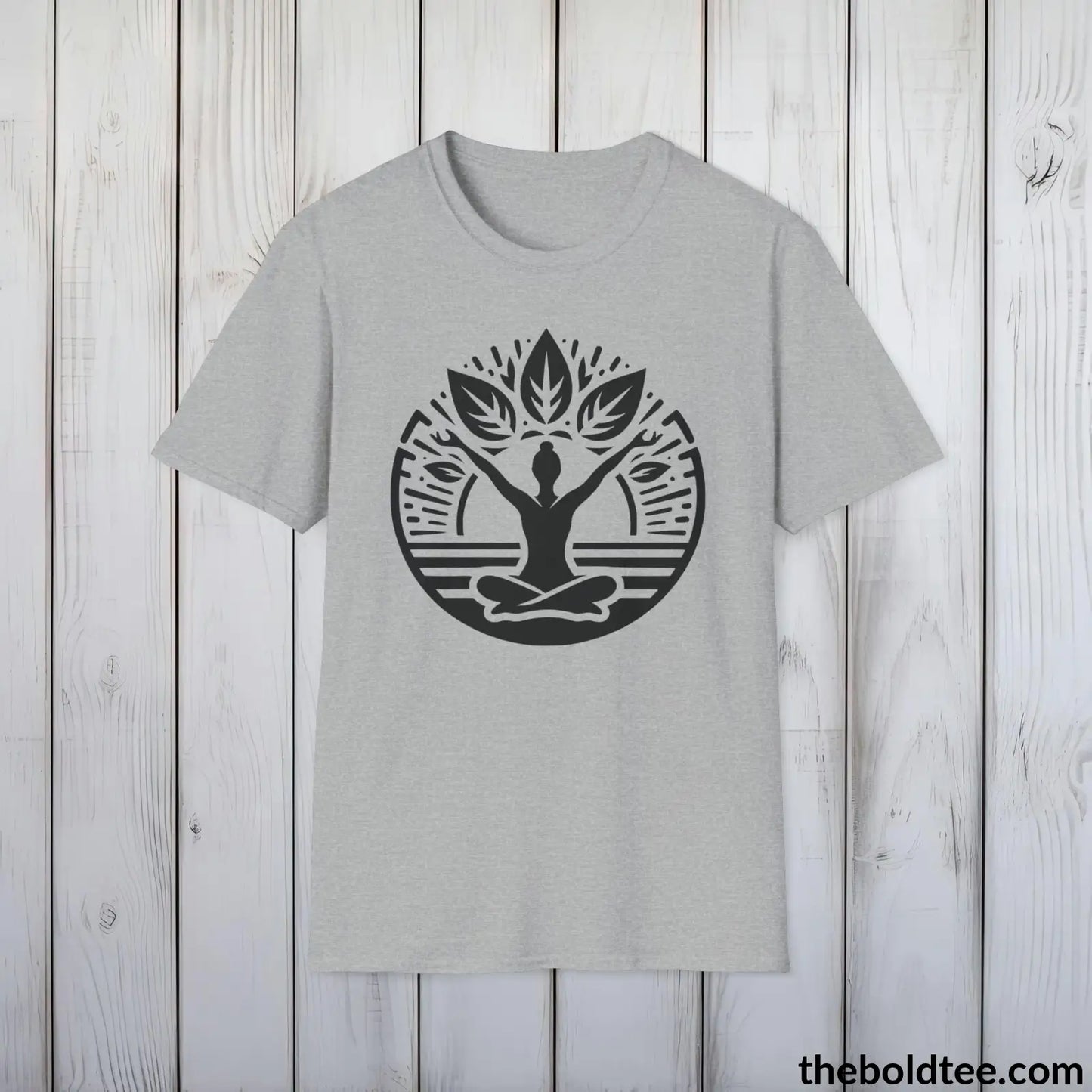 T-Shirt Sport Grey / S Yoga Tee - Sustainable & Soft Cotton Crewneck Unisex T-Shirt - 9 Bold Colors