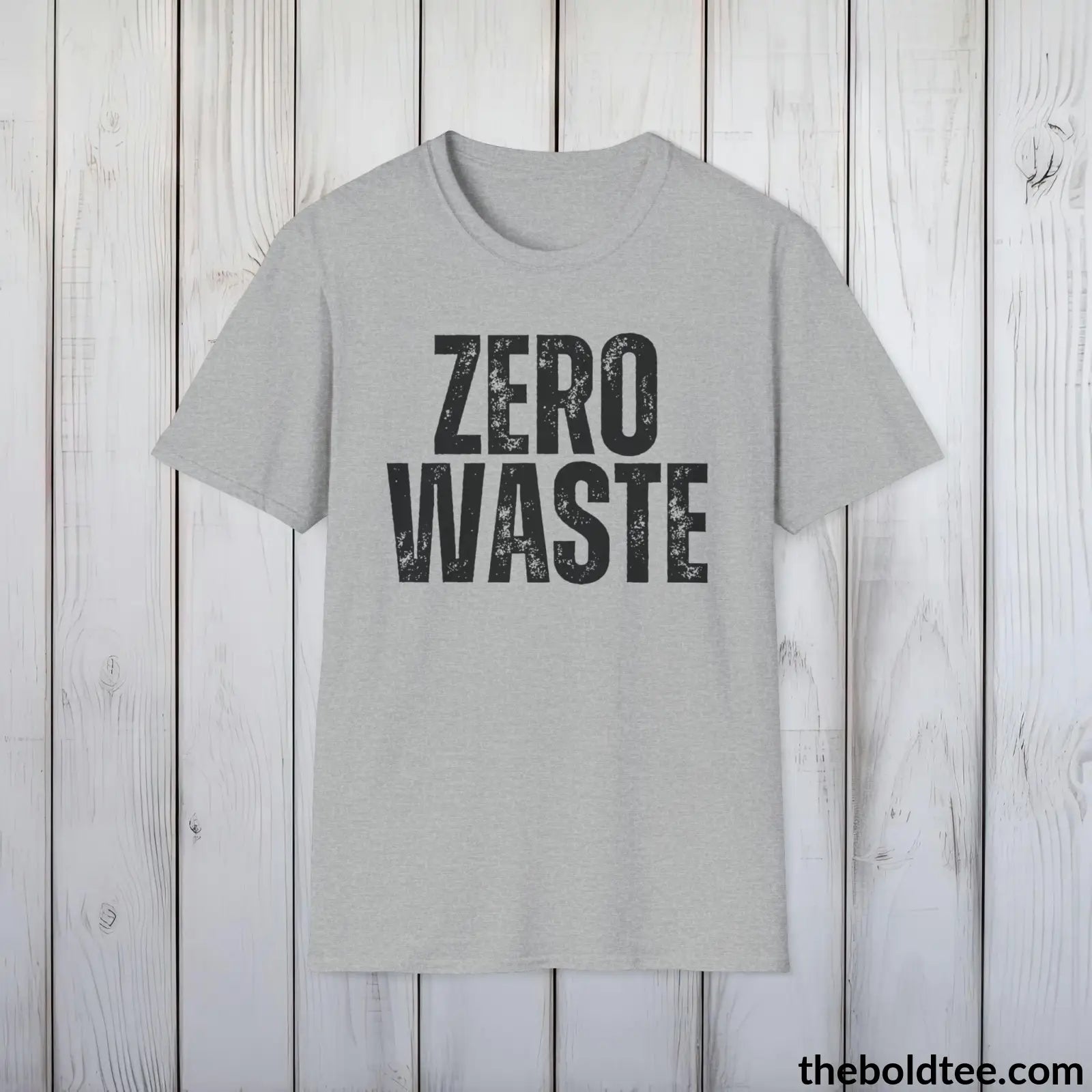 T-Shirt Sport Grey / S ZERO WASTE Tee - Casual, Sustainable & Soft Cotton Crewneck Unisex T-Shirt - 9 Bold Colors