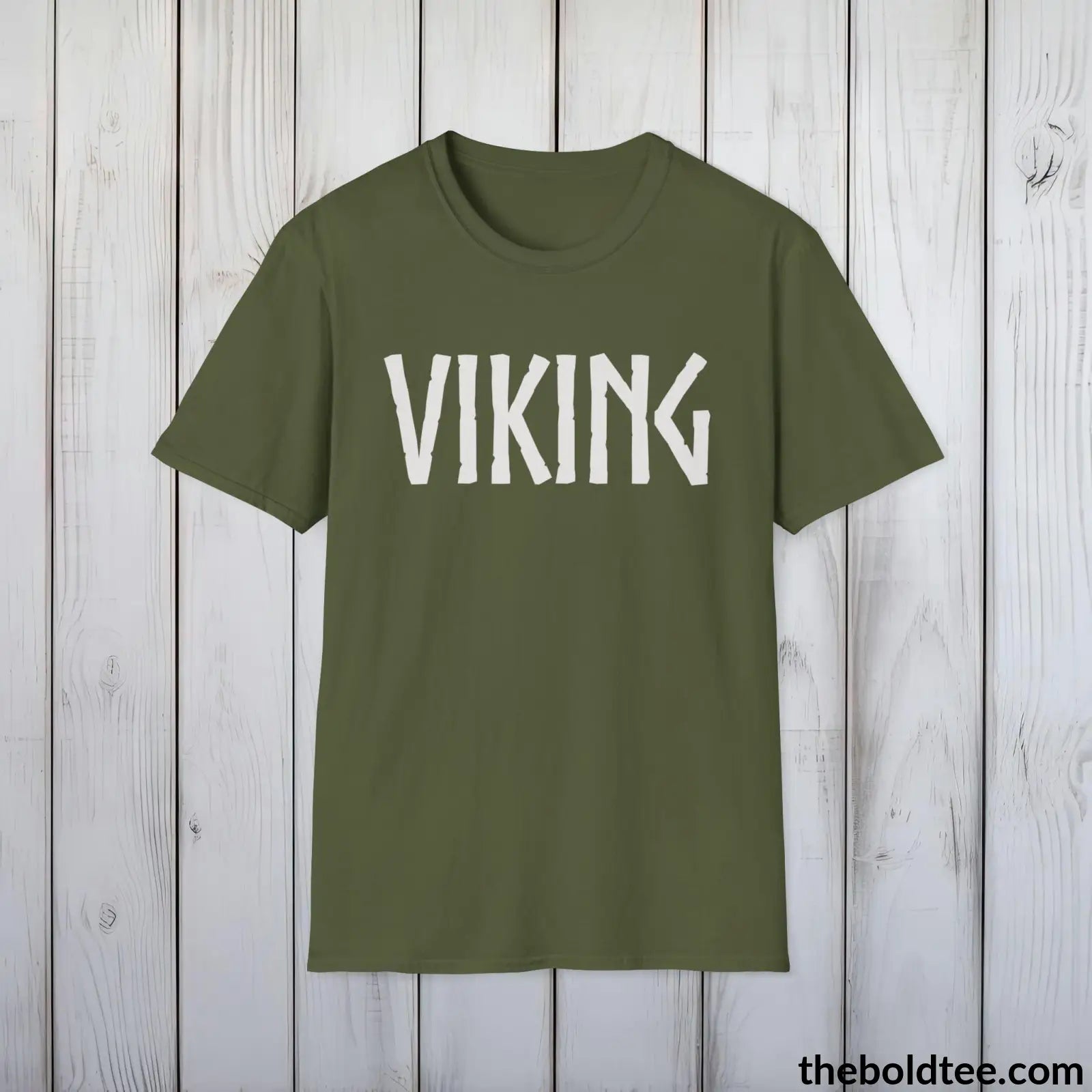 T-Shirt VIKING Tee - Bold Viking Mythology Cotton T-Shirt - 9 Epic Dark Colors Available