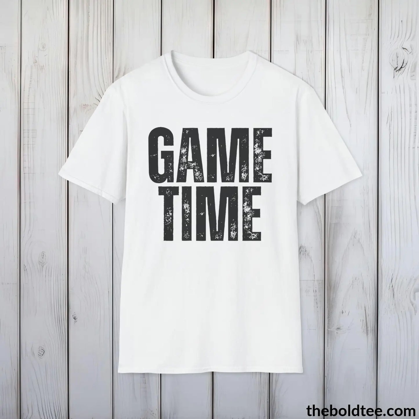 T-Shirt White / S GAME TIME Basketball Tee - Sustainable & Soft Cotton Crewneck Unisex T-Shirt - 9 Bold Colors