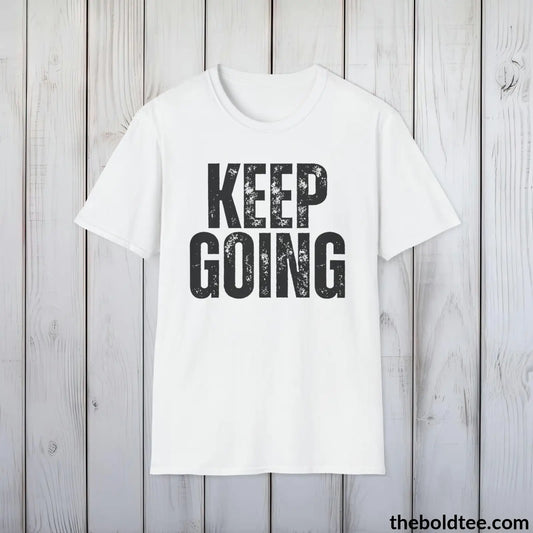 T-Shirt White / S KEEP GOING Mental Health Awareness Tee - Soft Cotton Crewneck Unisex T-Shirt - 8 Trendy Colors