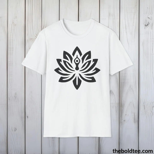 T-Shirt White / S Peaceful Yoga Tee - Sustainable & Soft Cotton Crewneck Unisex T-Shirt - 8 Serene Colors