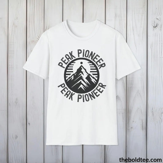 T-Shirt White / S PEAK PIONEER Hiking Tee - Sustainable & Soft Cotton Crewneck Unisex T-Shirt - 8 Trendy Colors