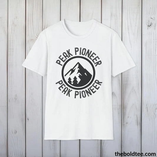 T-Shirt White / S PEAK PIONEER Hiking Tee - Sustainable & Soft Cotton Crewneck Unisex T-Shirt - 8 Trendy Colors