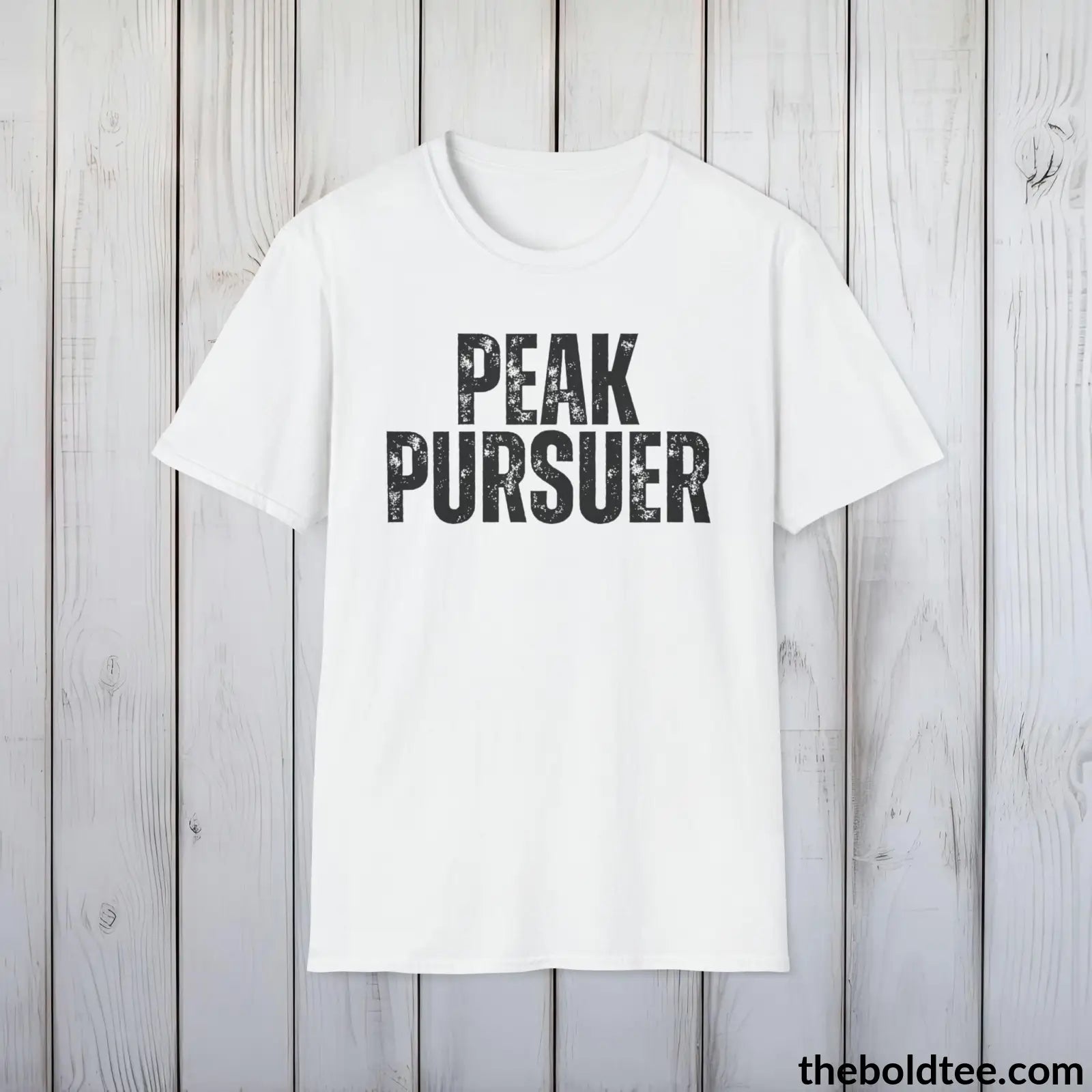 T-Shirt White / S PEAK PURSUER Hiking Tee - Sustainable & Soft Cotton Crewneck Unisex T-Shirt - 8 Trendy Colors