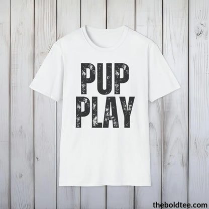 T-Shirt White / S PUP PLAY Tee - Sustainable & Soft Cotton Crewneck Unisex T-Shirt - 9 Bold Colors