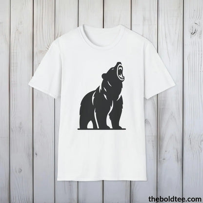 T-Shirt White / S Roaring Bear Tee - Bold Urban Cotton T-Shirt - 9 Bright Colors Available