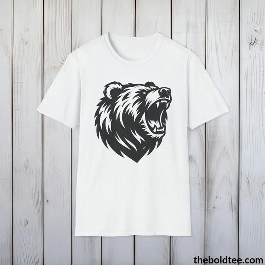 T-Shirt White / S Roaring Bear Tee - Bold Urban Cotton T-Shirt - 9 Bright Colors Available